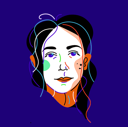 colorful artistic illustration of a womans face.